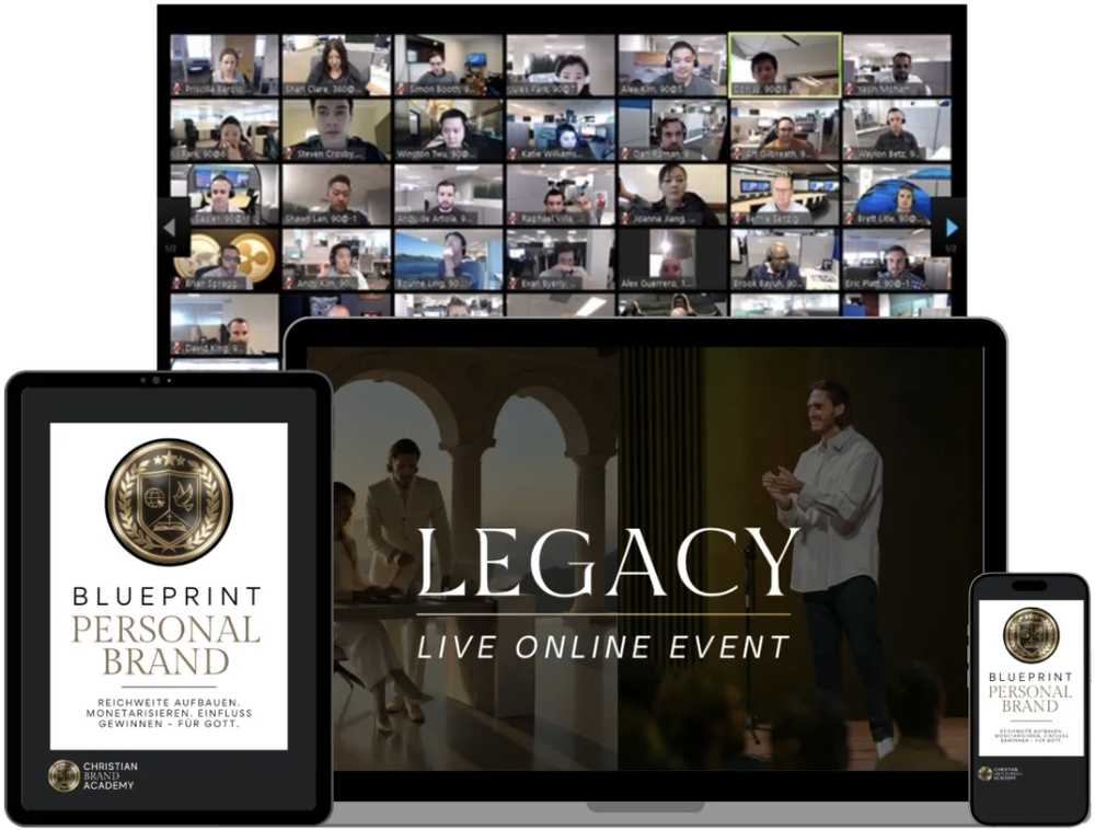 Der LEGACY Online-Workshop auf Laptop, Tablet und Handy
